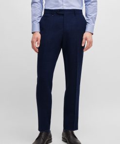 Hugo Boss-Slim-fit trousers in melange stretch cloth-boss store near me