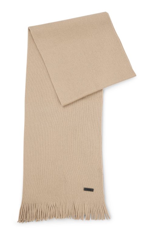 Hugo Boss Scarves-Raschel-knit scarf in merino wool-hugo boss outlet