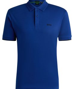 Hugo Boss Polo Shirts-Interlock-cotton slim-fit polo shirt with contrast logo-boss outlet 2