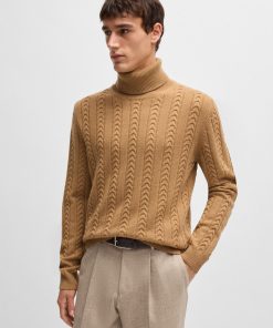 Hugo Boss Sweaters and Cardigans-Cable-knit sweater in wool and cashmere-boss store near me