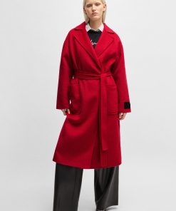 Hugo Boss Jackets and Coats-Oversize-fit coat with tie-up belt-hugo by hugo boss