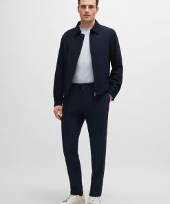 Hugo Boss-Slim-fit trousers in stretch wool-hugo boss near me 2