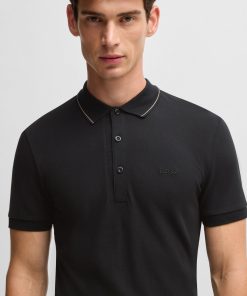 Hugo Boss Polo Shirts-Cotton-piqué slim-fit polo shirt with tonal logo-boss store near me 2