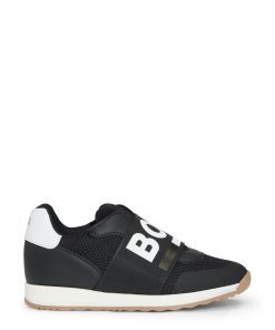 Hugo Boss-Kids’ trainers in leather and mesh with logo elastic-hugo