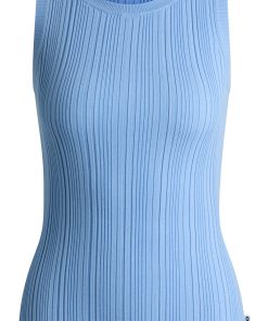 Hugo Boss Tops-Slim-fit sleeveless top with irregular ribbed structure-boss store 2