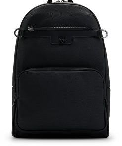 Hugo Boss Bags-Grained faux-leather backpack with stacked-logo trim-hugo boss sale