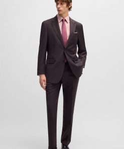 Hugo Boss Suits-Regular-fit suit in micro-patterned stretch wool-boss hugo