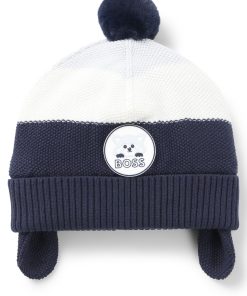 Hugo Boss-Baby beanie hat in cotton with red-panda badge-hugo boss outlet