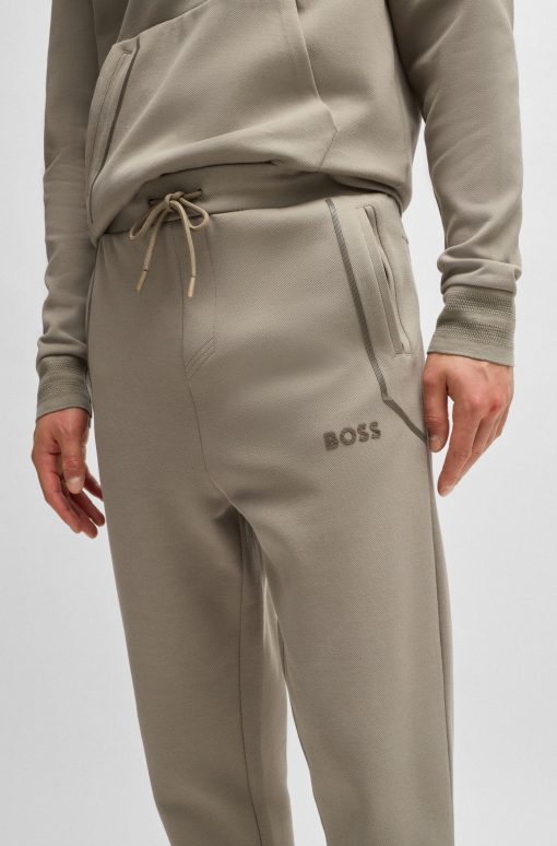 Hugo Boss Sweatshirts and Jogging Pants-Tracksuit bottoms with mirror-effect logo-boss near me - Image 2