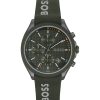 Hugo Boss Watches-Silver-tone automatic watch with white grooved dial-boss outlet 3