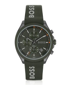 Hugo Boss Watches-Chronograph watch with branded silicone strap-boss store