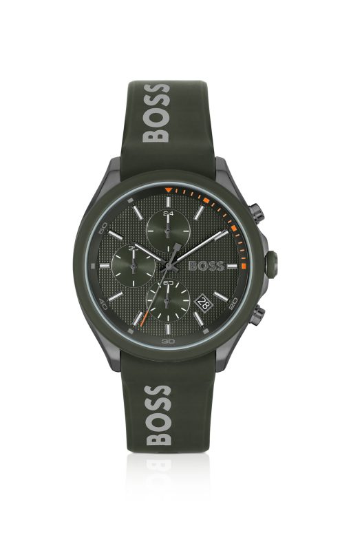 Hugo Boss Watches-Chronograph watch with branded silicone strap-boss store