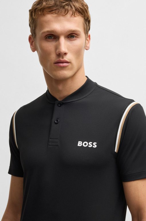 Hugo Boss Polo Shirts-BOSS x Matteo Berrettini active polo shirt with moisture control-hugo - Image 2