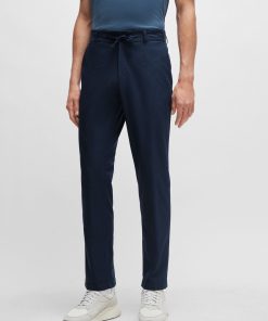 Hugo Boss-Slim-fit trousers in wrinkle-resistant mesh-hugo boss store near me