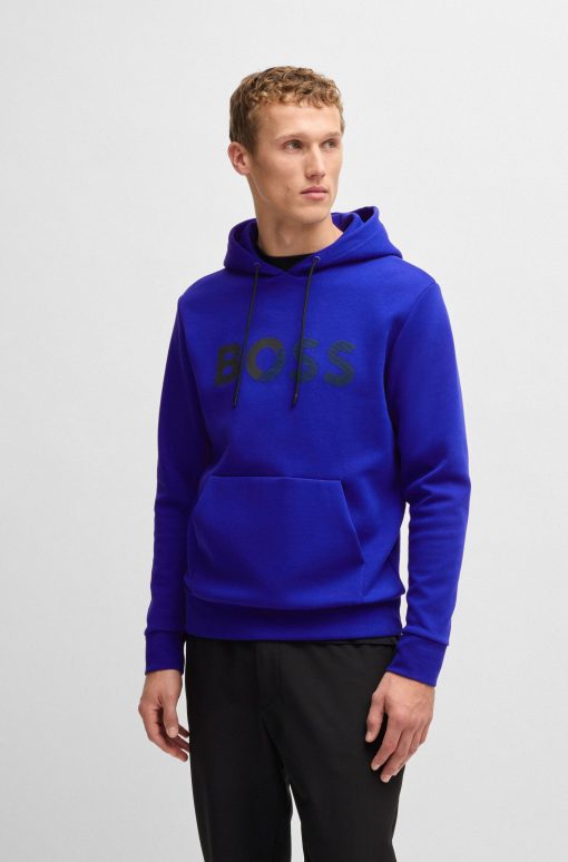 Hugo Boss Tracksuits-Regular-fit hoodie with logo print-boss store near me