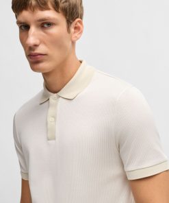 Hugo Boss Polo Shirts-Structured-cotton polo shirt with solid trims-boss hugo 2