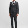 Hugo Boss Suits-Slim-fit suit in striped wool-boss near me 3