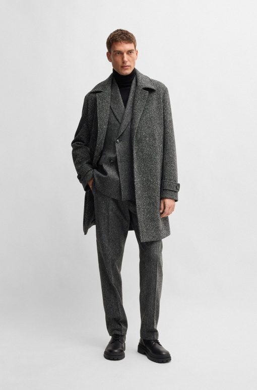 Hugo Boss Sport Coats-BOSS SELECTED BY BECKHAM patterned wool-blend suit jacket-hugo boss outlet - Image 2