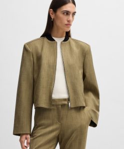 Hugo Boss Tailored Jackets-Relaxed-fit jacket in herringbone stretch fabric-hugo