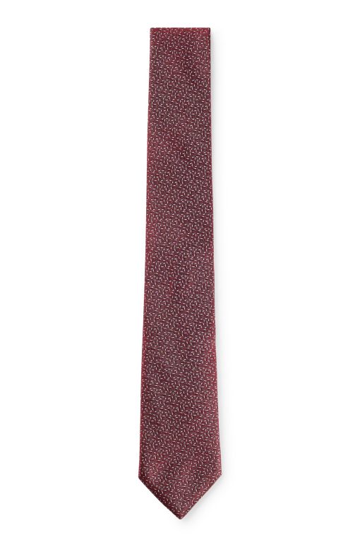 Hugo Boss Ties and Pocket Squares-Patterned tie in pure silk-hugo by hugo boss