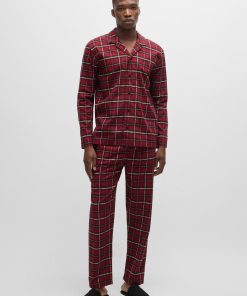 Hugo Boss Underwear-Stretch-cotton regular-fit pajamas with festive check-hugo boss sale 2