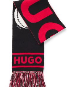 Hugo Boss Scarves-HUGO x Disney’s The Nightmare Before Christmas logo scarf-boss outlet