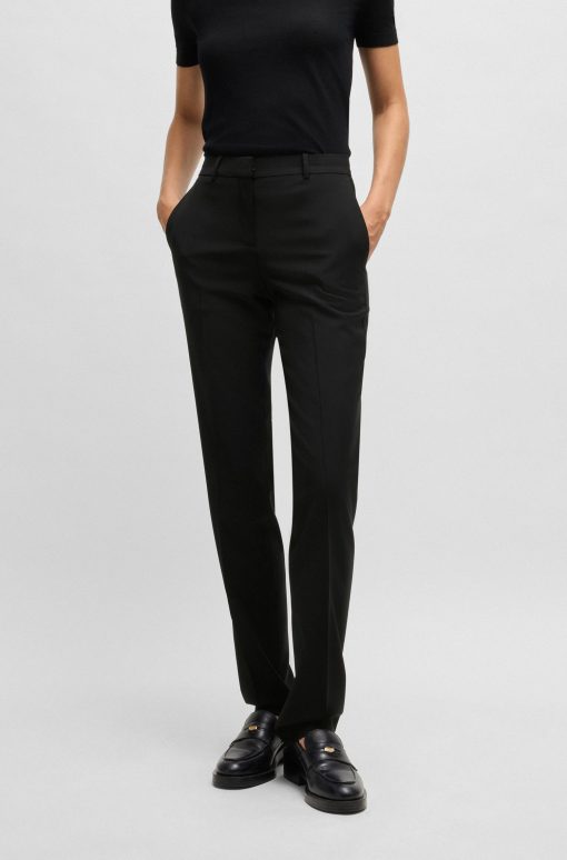 Hugo Boss Pants-Regular-fit trousers in virgin wool-hugo boss store near me