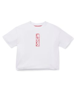 Hugo Boss-Kids’ T-shirt in stretch jersey with marker-style logos-boss store