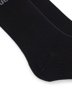 Hugo Boss Underwear, Pajamas, and Socks-Two-pack of quarter-length socks with logo details-boss near me 2