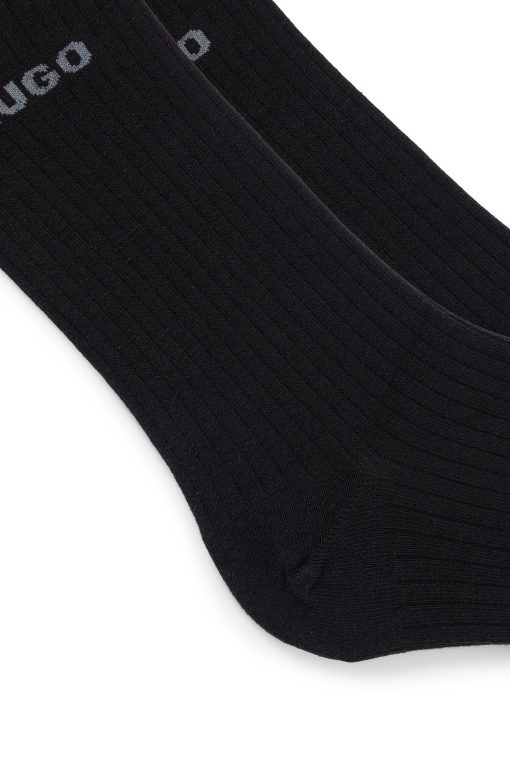 Hugo Boss Underwear, Pajamas, and Socks-Two-pack of quarter-length socks with logo details-boss near me - Image 2