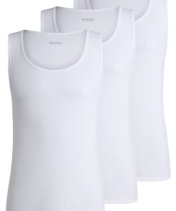 Hugo Boss-Three-pack of cotton tank tops with embroidered logos-boss hugo