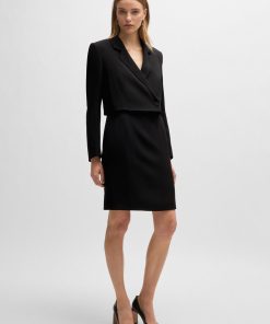 Hugo Boss Dresses-Tailored dress in matte fabric-hugo boss outlet 2