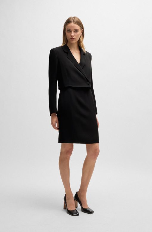 Hugo Boss Dresses-Tailored dress in matte fabric-hugo boss outlet - Image 2