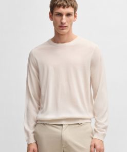 Hugo Boss Sweaters and Cardigans-Slim-fit sweater in merino wool with crew neckline-hugo by hugo boss