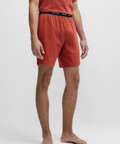 Hugo Boss Underwear-Stretch-cotton pajama shorts with logo waistband-boss hugo