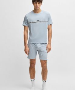 Hugo Boss Underwear-Stretch-cotton pajama T-shirt with logo print-hugo boss near me 2