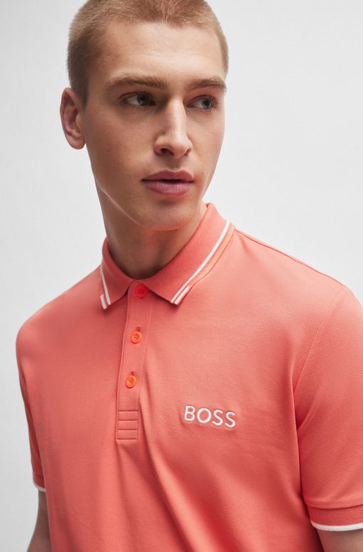 Hugo Boss Polo Shirts-Polo shirt with contrast logos-hugo by hugo boss - Image 2