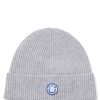 Hugo Boss Hats and Gloves-Ribbed beanie hat with stacked-logo trim-boss outlet 4