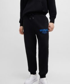 Hugo Boss Sweatshirts and Jogging Pants-Cotton-terry tracksuit bottoms with logo print-hugo boss outlet