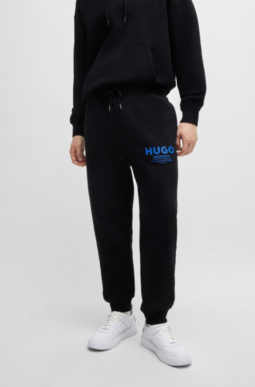 Hugo Boss Sweatshirts and Jogging Pants-Cotton-terry tracksuit bottoms with logo print-hugo boss outlet