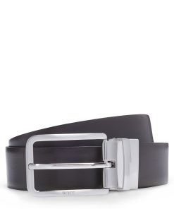 Hugo Boss Belts-Reversible belt in grained and plain leather-hugo by hugo boss