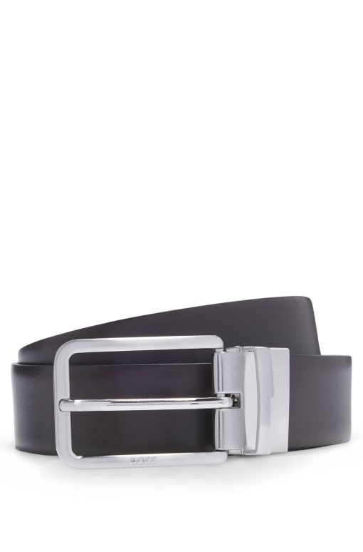 Hugo Boss Belts-Reversible belt in grained and plain leather-hugo by hugo boss