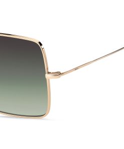 Hugo Boss Eyewear-Gold-tone sunglasses with green end-tips-hugo boss store near me 2