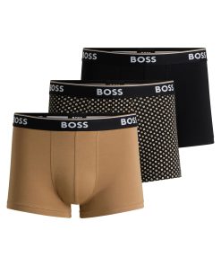 Hugo Boss Underwear-Three-pack of logo-waistband trunks in stretch cotton-hugo by hugo boss