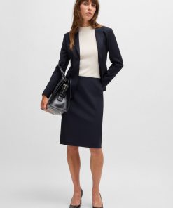 Hugo Boss Skirts-Slim-fit pencil skirt in virgin wool-hugo boss store near me 2