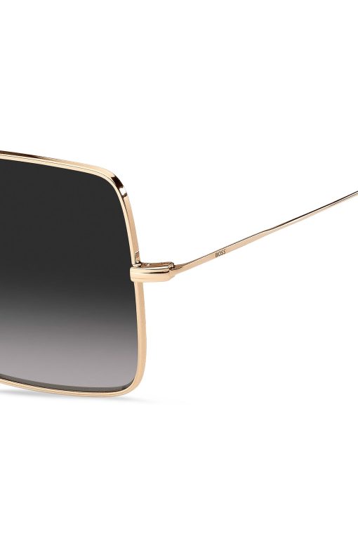 Hugo Boss Eyewear-Gold-tone sunglasses with black end-tips-hugo boss store near me - Image 2