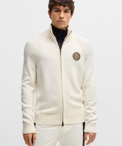 Hugo Boss Sweaters and Cardigans-BOSS Ski virgin-wool cardigan with two-way zip-hugo by hugo boss