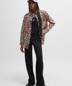 Hugo Boss Blouses-Oversize-fit blouse in leopard-print twill-boss store 2