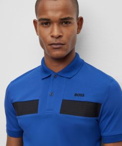 Hugo Boss Polo Shirts-Cotton-blend slim-fit polo shirt with striped tape-hugo boss near me 2