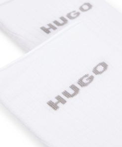 Hugo Boss Underwear, Pajamas, and Socks-Two-pack of quarter-length socks with logo details-hugo boss near me 2